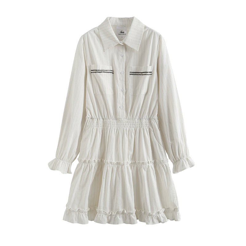 Sadie Mini Shirt Dress - WHITE