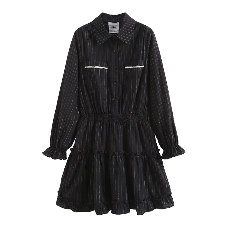 Sadie Mini Shirt Dress - BLACK