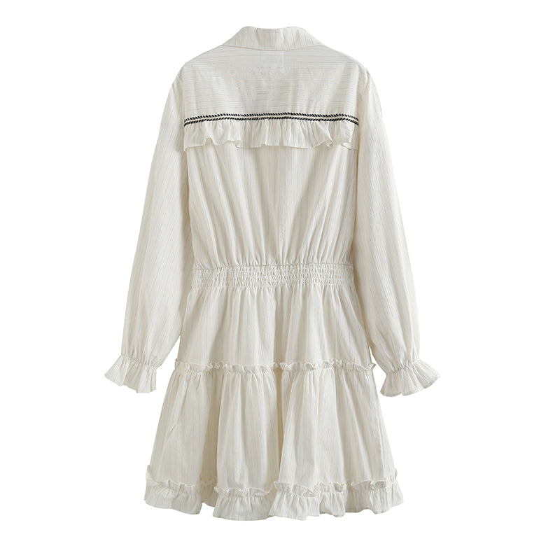Sadie Mini Shirt Dress - WHITE