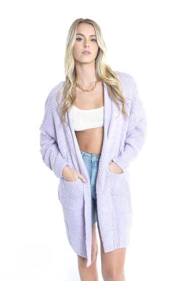 Crystal Heart Cardi - LILAC