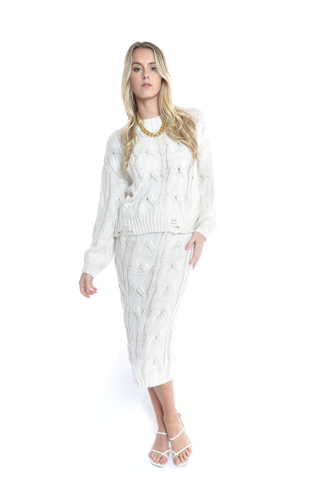 Folley Knit Skirt - CREAM