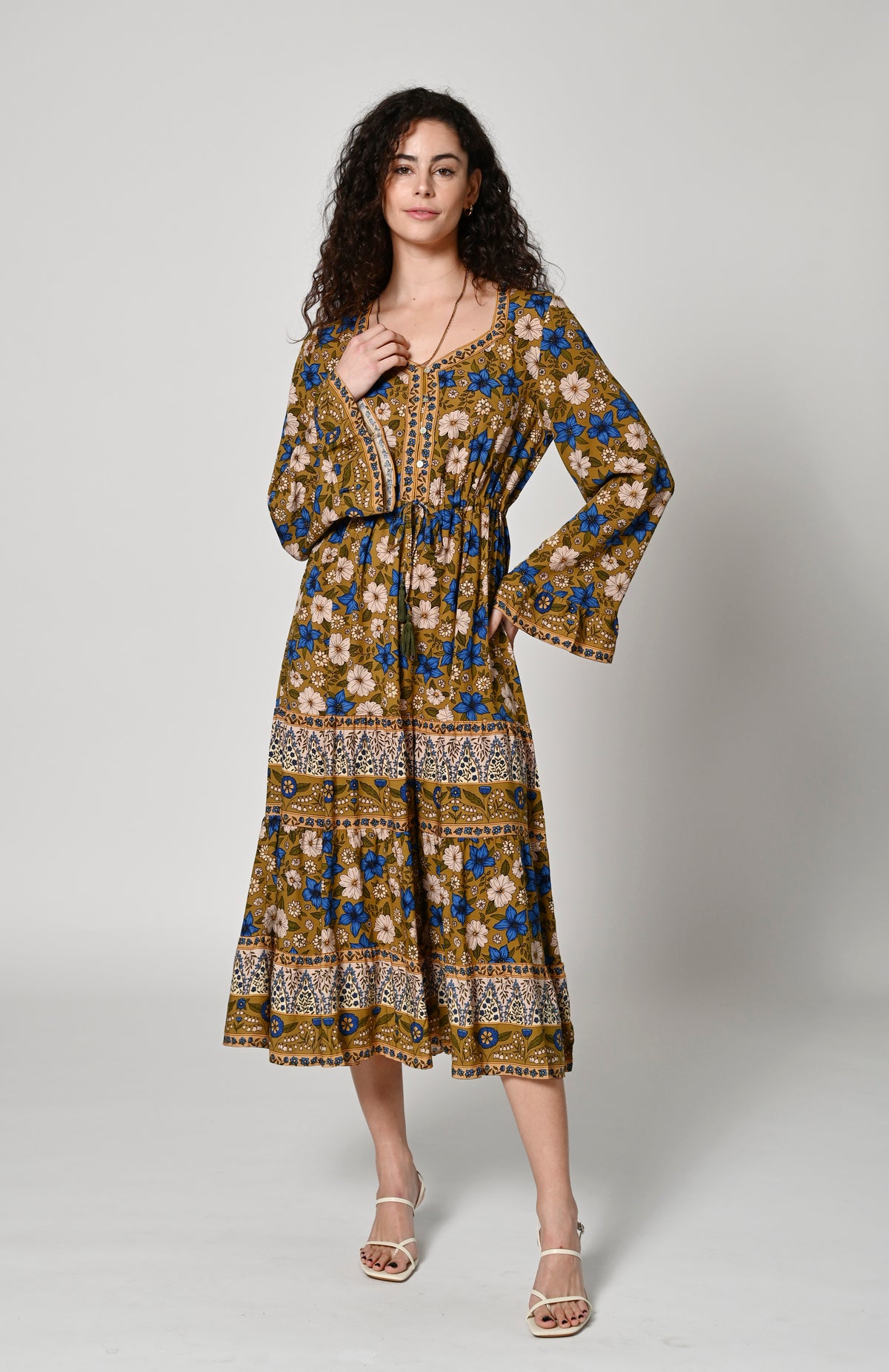 Field Of Gold Dress - OLIVE