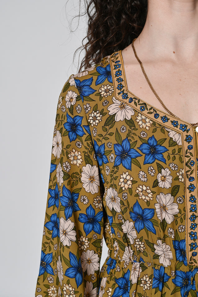 Field Of Gold Dress - OLIVE