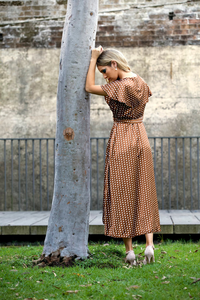 Oh Bella Maxi Wrap Dress - RUST