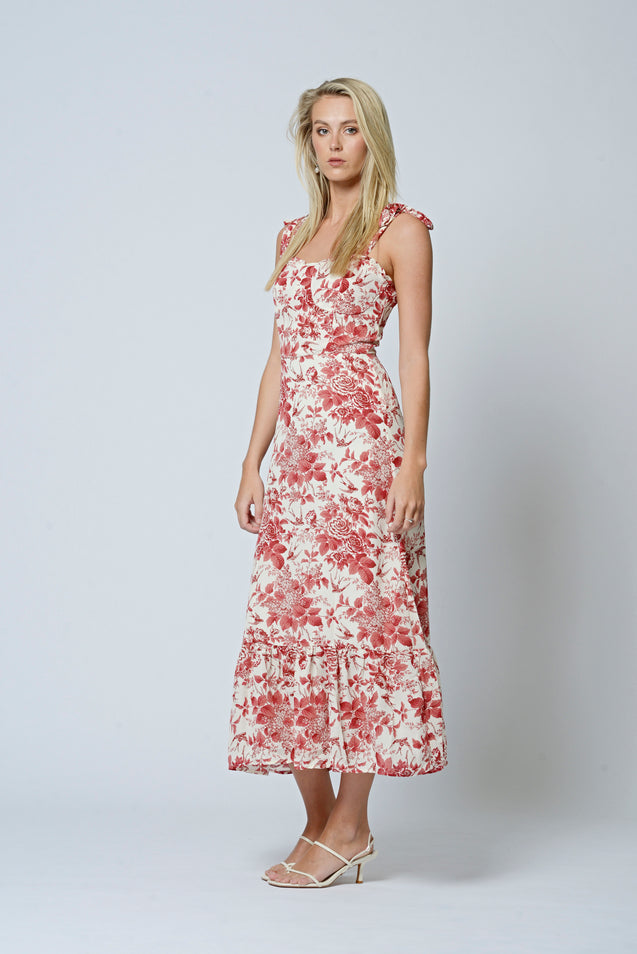 Delilah Midi Dress - VINTAGE ROSE