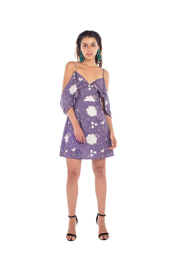 Gypsy Dress - FLORAL PRINT IN GRAPE