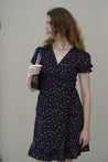 Valentine Wrap Dress - BLACK