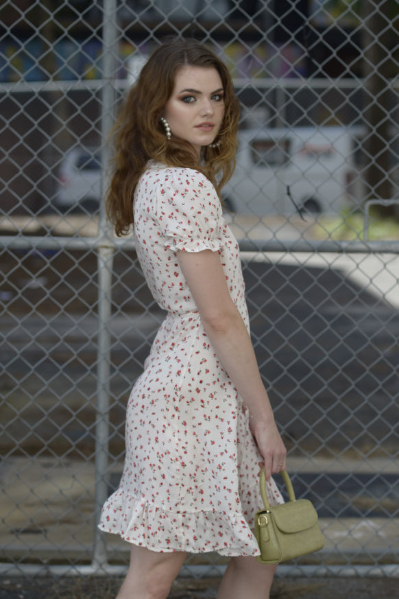 Valentine Wrap Dress - WHITE