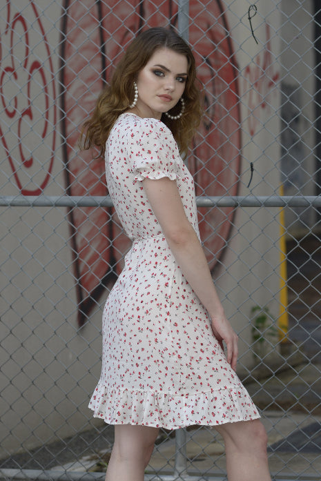 Valentine Wrap Dress - WHITE