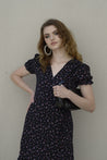 Valentine Wrap Dress - BLACK