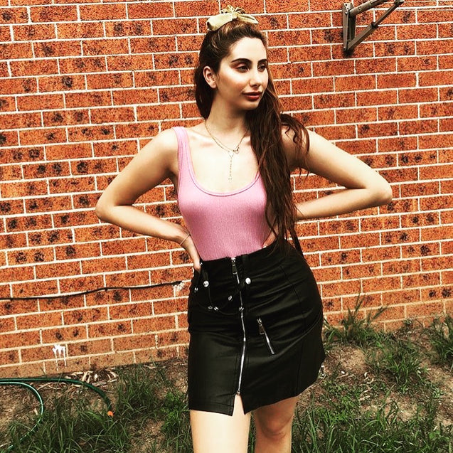 RocknRoll Leather High-waist Mini Skirt