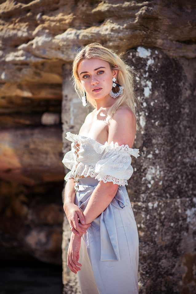 Sugar Crop Top - STARK WHITE