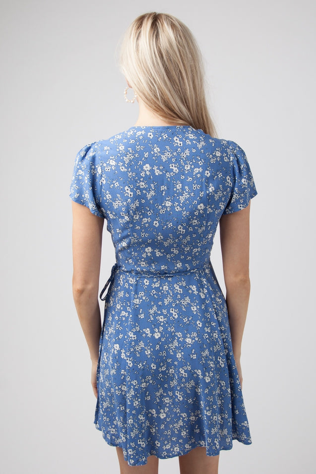 Lucy Wrap Dress - BLUE