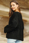 Winnie V Neck Sweater - BLACK