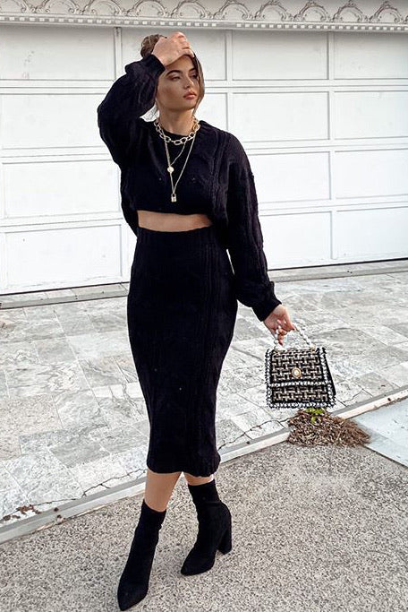 Folley Knit Skirt - BLACK