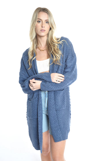 Crystal Heart Cardi - DENIM