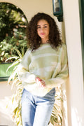 Cocoon Zebra Knit Sweater - MINT