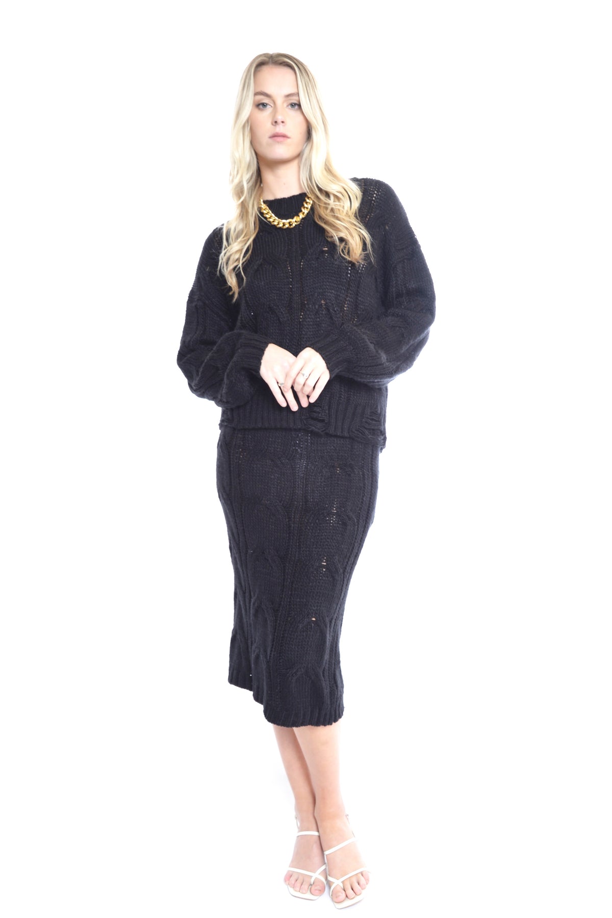 Folley Knit Skirt - BLACK