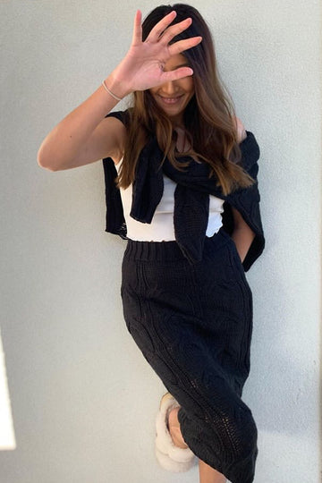 Folley Knit Skirt - BLACK