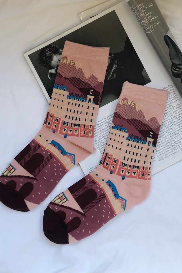 Grand Budapest Socks - PINK