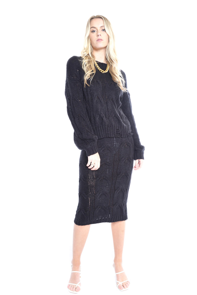 Folley Knit Skirt - BLACK